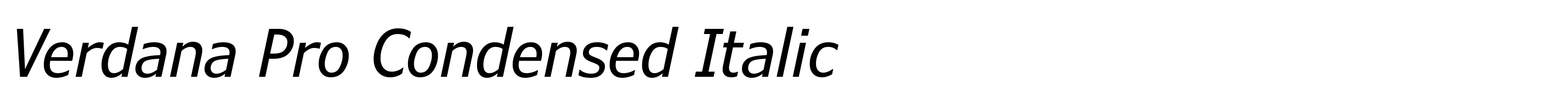 Verdana Pro Condensed Italic